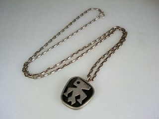 Rare Old Ed Wiener Mid - Century Modern Necklace Pendant W/ 21 " Chain