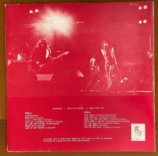Aerosmith ‎– Spirit Of Boston Tokyo Japan 1977 12 