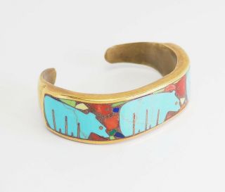 One Of A Kind Vintage Inlaid Bronze Bear Bracelet By Turza Wells Andrew Shows