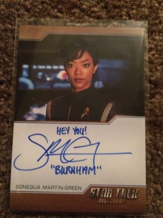 Sonequa Martin - Green,  Star Trek Discovery,  Autograph Card,  Inscribed