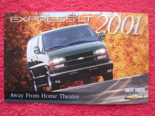 2001 Chevy Chevrolet Express Lt Van Factory Features / Info Card