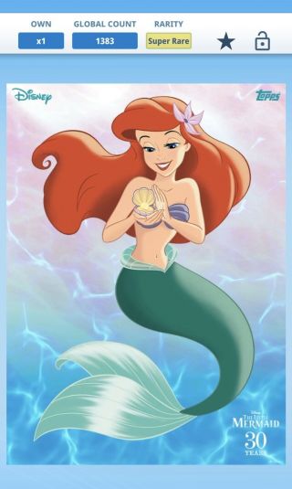 Topps Disney Collect Little Mermaid Motion Ariel Rare Award Digital