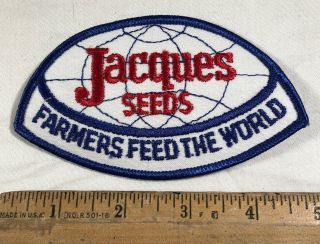 Vintage Jacques Seeds Embroidered Patch Iron On Farmers Feed The World