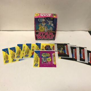 1977 Topps Star Wars Series 3 Wax Box,  10 Wax Pack Wrappers R2d2