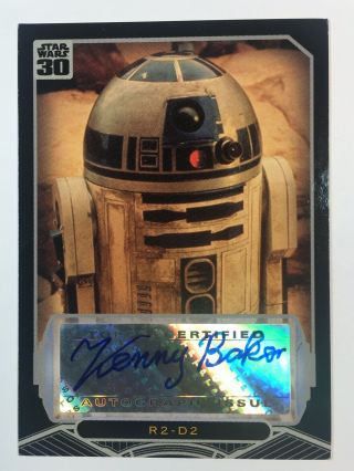 R2d2 Kenny Baker Autograph 2007 Topps Star Wars 30th Anniversary R2 - D2 Auto
