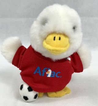 Aflac Duck Plush 6” Soccer Talking Duck Htf With Red Soccer Jersey