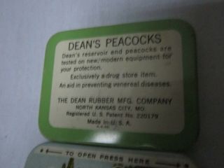 Deans Peacocks Reservoir Ends Condom Tin 3