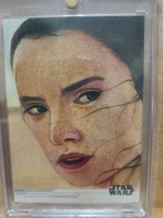 Topps Star Wars Rey Daisy Ridley Sketch By Dan Tearle From The Rise Of Skywalker