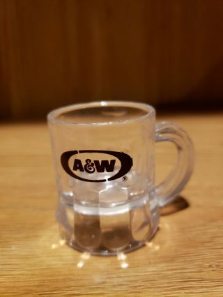 A & W Miniature Root Beer Clear Plastic Mug Toothpick