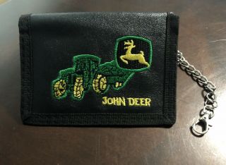 John Deere Collectible Wallet With Chain Tractor Combine Farming