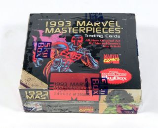 1993 Skybox Marvel Masterpieces Limited Edition Trading Card Box (36 Packs)