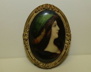 , Antique Georgian Miniature Portrait Painting With Frame