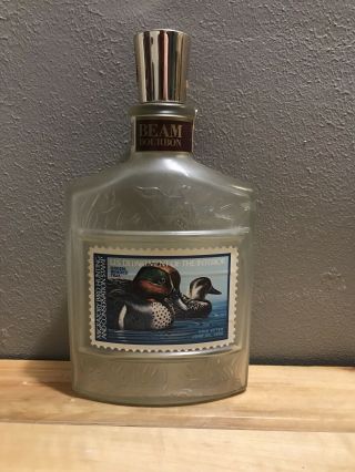 Vintage Jim Beam Bourbon Duck Stamp Series Decanter Bottle Empty Vtg