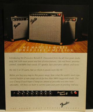1982 Fender Princeton Reverb Ii,  Champ Ii,  Champ Guitar Amps Print Ad