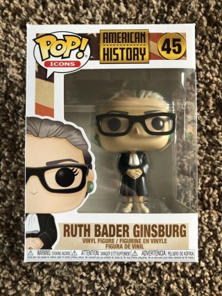Funko Pop Icons: Justice Ruth Bader Ginsburg Vinyl Figure.  45 In Hand