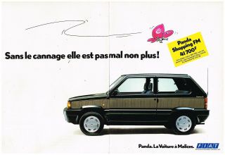 Publicité Advertising 1988 (2 Pages) Fiat Panda Shopping Fm