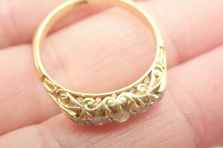 Vintage Edwardian 18ct Gold Old Cut Diamonds & Platinum Gorgeous Ring Size R 3
