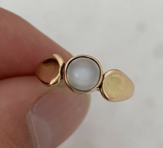 14ct Gold Cabochon Moonstone Arts And Crafts Design Ring,  14k