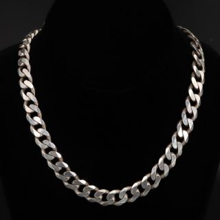 Sterling Silver - Italy 11mm Cuban Link Chain 24.  5 " Heavy Necklace - 108g