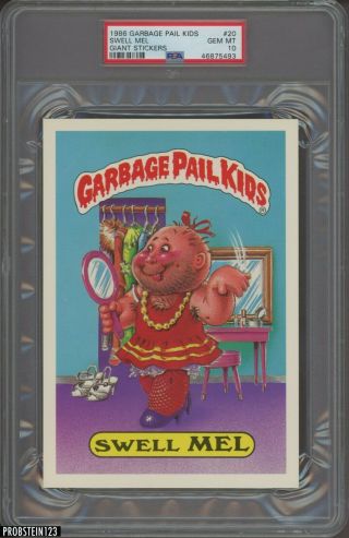 1986 Topps Garbage Pail Kids Giant Stickers 20 Swell Mel Psa 10 Gem