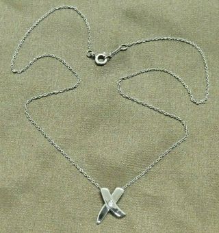 Tiffany & Co.  Paloma Picasso 925 Sterling Silver X Necklace With Diamond 19 "