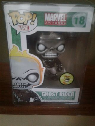 Funko Pop Ghost Rider Metallic 18,  With Protector But I Wish It Was Authentic