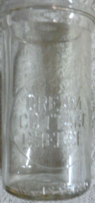 Covington Kentucky Ky Crescent Dairy Glass Bottle Jar Vintage Cream Cheese 12 Oz