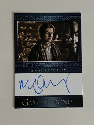 Game Of Thrones Michelle Fairley Autograph Catelyn Stark Season 8 Blue Archive E