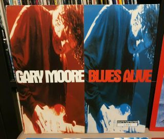 GARY MOORE Blues Alive 2x L.  P RARE 1993 Numbered w/Inserts & Poster V2716 2
