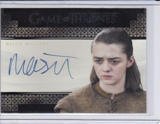 2017 Game Of Thrones Maisie Williams As Arya Stark Valyrian Steel Autograph Card