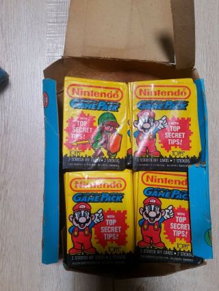 Vintage 1989 Nintendo Game Packs Trading Cards Full Box 48 Packs