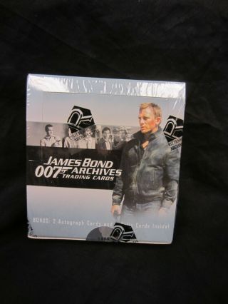 2009 James Bond Archives 007 Trading Cards.  Factory Box.  2 Autos/relicss