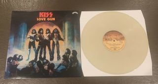 Kiss Love Gun Lp Record.  Beige Coloured Vinyl.