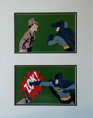 Batman Fighting Scenes 2 From The 1966 Tv Series Hand Painted Animation Cels