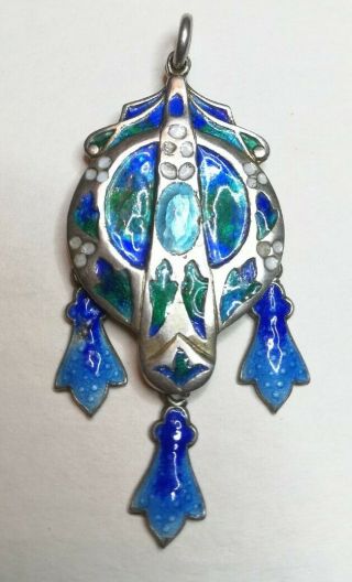 Art Nouveau / Arts And Crafts Silver And Enamel Pendant.  Circa 1900