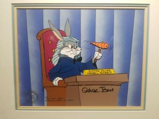 RARE Bugs Bunny - Bugs as Judge Limited Edition Cel Signed By Chuck Jones 63/100 2