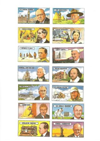 Cigarette/trade/cards.  Lyons Maid.  Famous People.  (1966).  (complete Set Of 48).
