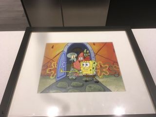 Nickelodeon Spongebob Framed Animation Art Key Master Background Cel Set Up