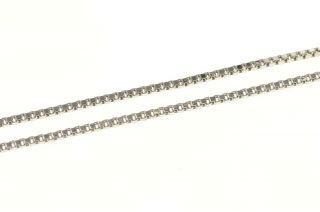 10k 1.  4mm Box Chain Square Fancy Classic Link Necklace 20 " White Gold 56