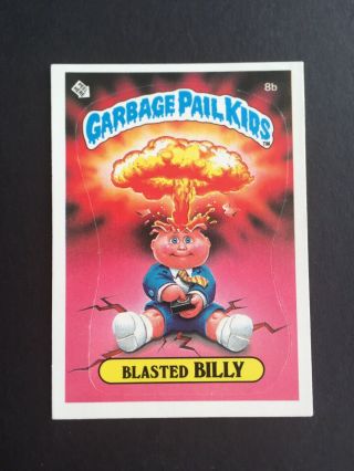 1985 Topps Garbage Pail Kids Blasted Billy 8b Glossy Checklist Back Series 1 Os1