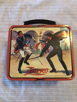 Vintage 1966 Zorro (red Sky) Metal Lunch Box