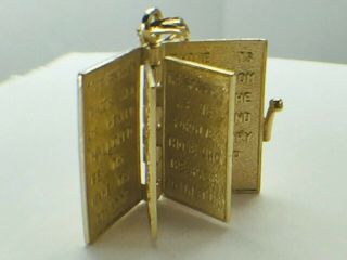 14k Yellow Gold Articulate Bible Loose Pages " The Lord 