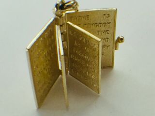 14K yellow gold articulate Bible loose pages 