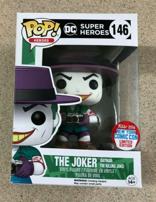 Funko Pop Batman Dc The Killing Joke The Joker 146 2016 Nycc Exclusive Figure