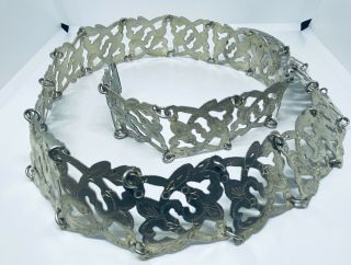 Straits Chinese Peranakan Nyonya Baba Gilt Silver Cast Hand - Etched Link Belt 3