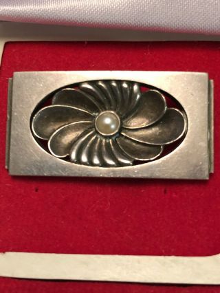 Vtg Georg Jensen Sterling Silver Brooch Pin 269 Denmark Jewelry Flower Pearl