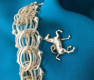 Vintage 14K YG 3D Equestrian Prancing Horse Charm Men ' s Women ' s Jewelry 3