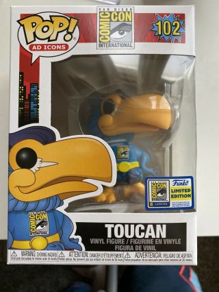 In Hand - Toucan As Superhero 102 2020 Sdcc Funko Pop - With Comic Con Sticker