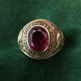 Balfour 10k Gold - 1948 Greenville High School Class Ring - Size 10 - 7.  28 Grams