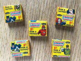 1969 Fleer Justice League Of America Gum Tattoo Packs Superman Bat Man